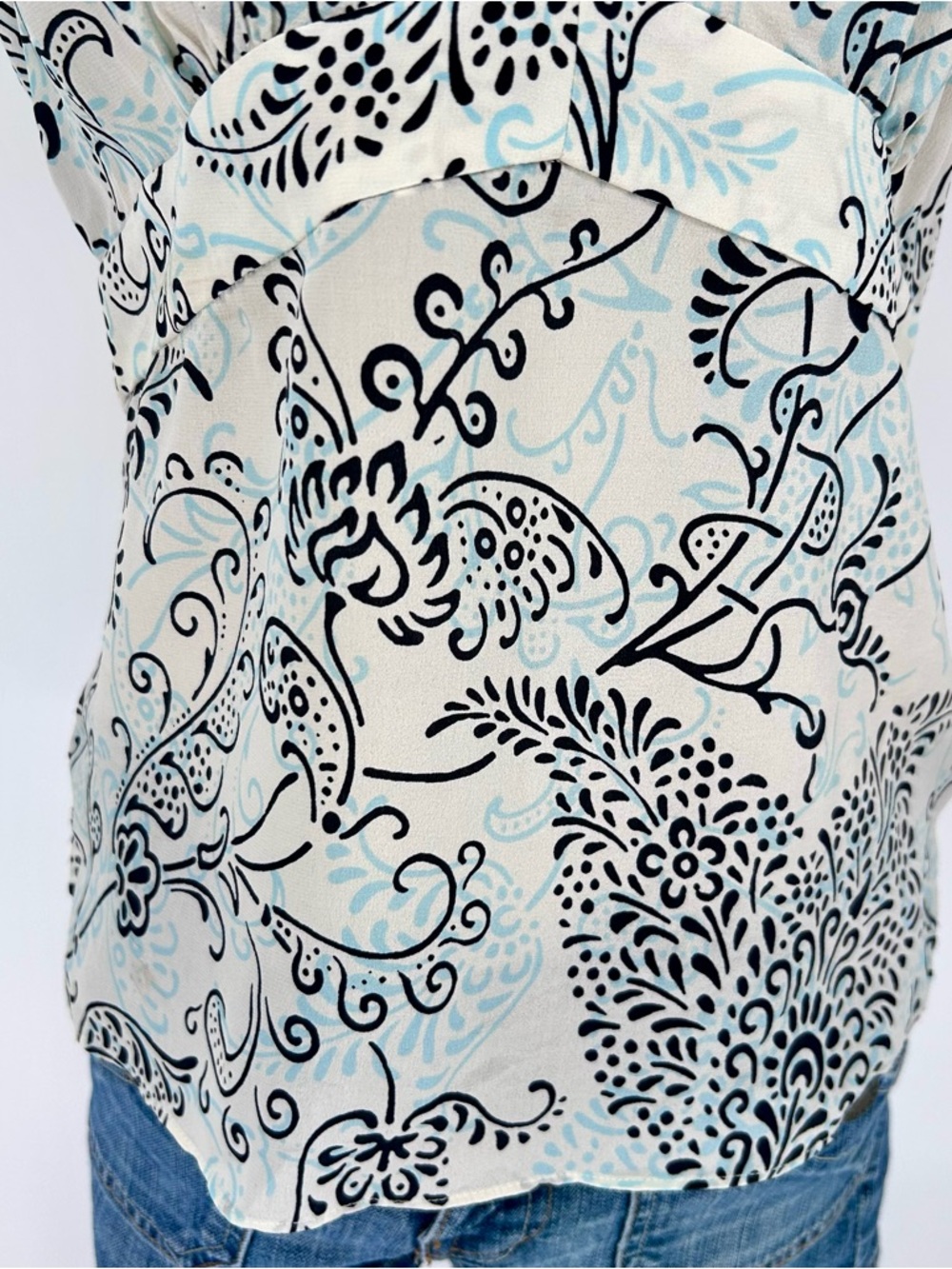 Kenneth Cole Silk Fairy Boho Top Y2K Coquette Princess Office Siren - Picture 3 of 7